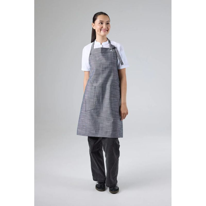 Chef Works Corvallis Bib Apron Black Steel Gey ABXX052-BSL