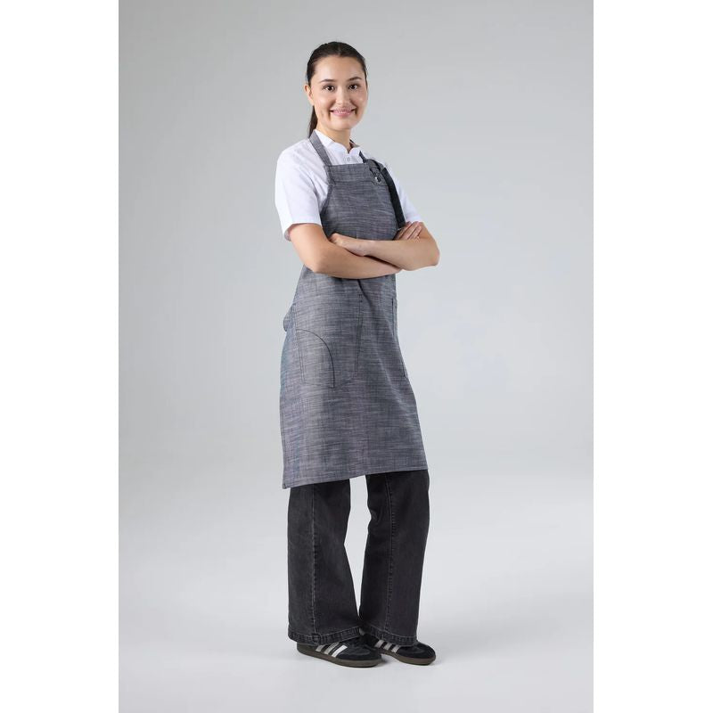 Chef Works Corvallis Bib Apron Black Steel Gey ABXX052-BSL