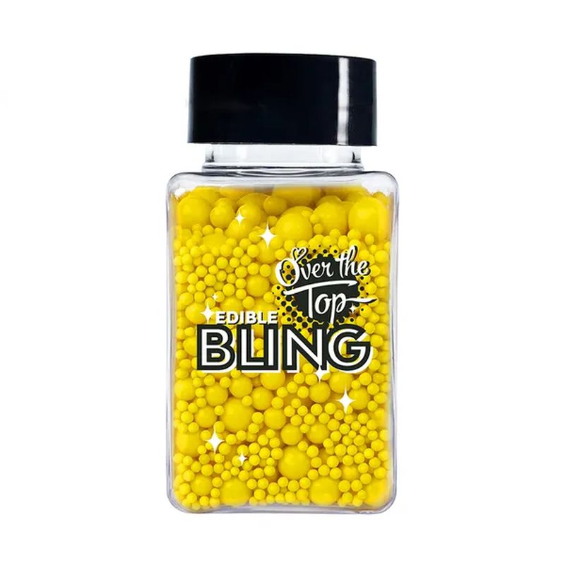 Over The Top Edible Bling Sprinkles Bright Yellow Medley 65G