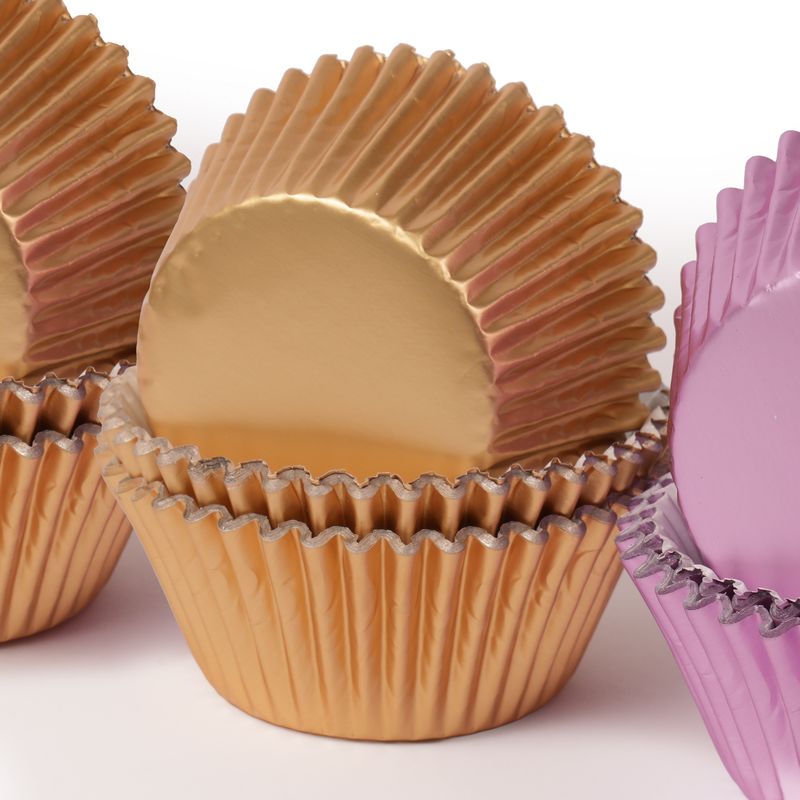 Papyrus Standard Foil Baking Cups - 50mm 50 pack Soft Gold