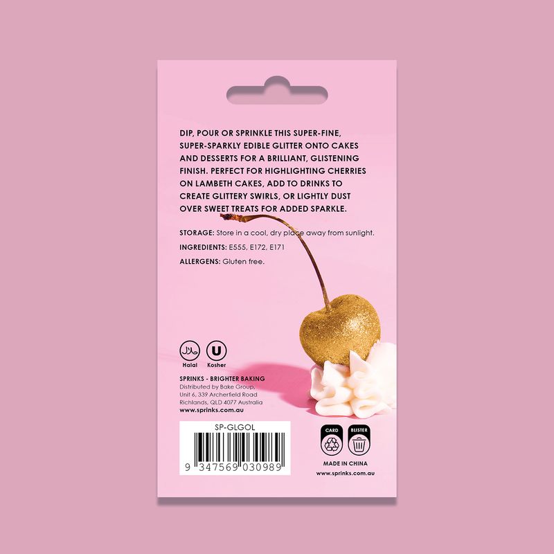 Sprinks Edible Glitter - Gold 10ml