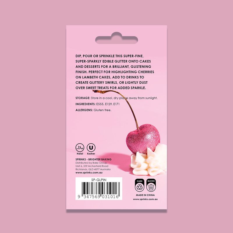 Sprinks Edible Glitter - Pink 10ml